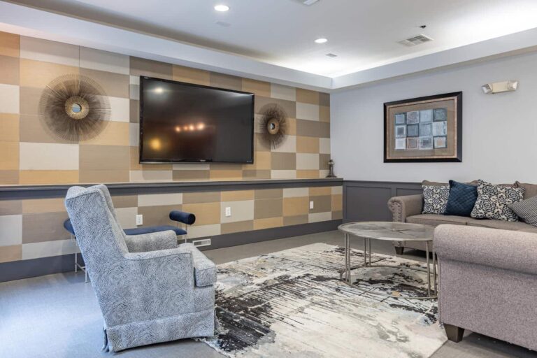 Relax in our resident lounge at Trinity Commons Apartments near Duke University.