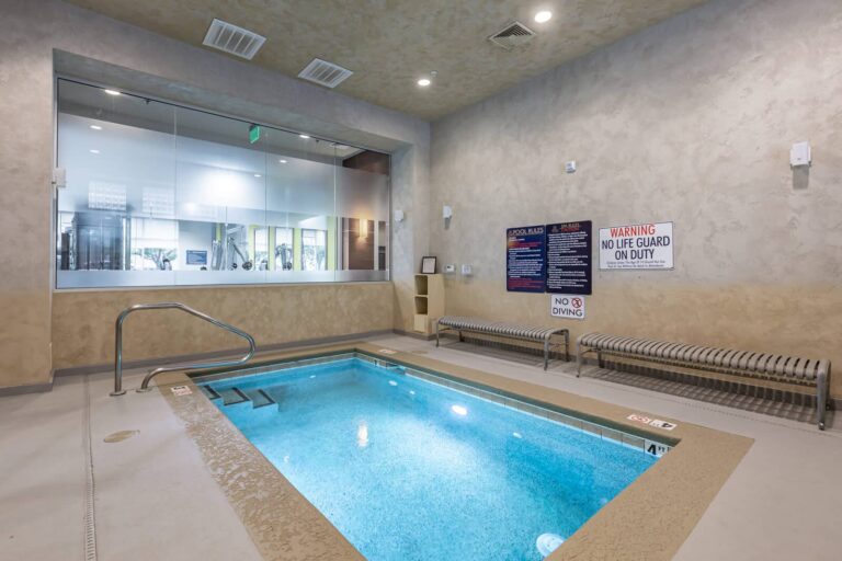 Relax in the indoor spa at our luxury apartments near Duke University.