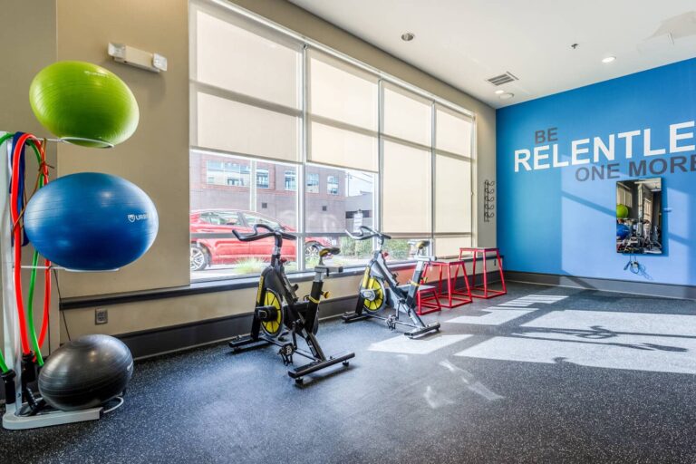 Our Durham apartments come equipped with a yoga studio.